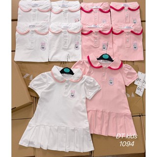 Váy trẻ em - Đầm polo cotton thêu thỏ xinh yêu cho bé gái mặc hè