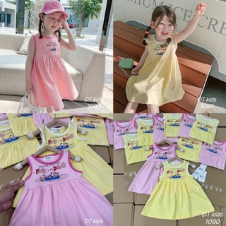 Đầm thun cotton phong cách mùa hè cho bé gái mẫu mới nhất 2024