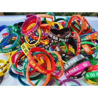 [Chọn Màu] Vòng Tay A Di Đà Phật - Vòng Phật Hiệu - Vòng Cao Su Silicon - Vòng Gieo Duyên