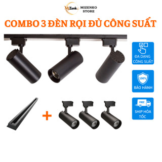 Combo 3 Đèn Rọi Ray Ống Bơ MIZENKO RC3123 (10w/ 12w/ 20w/30w)+Thanh Ray 1M Trang Trí Decor Shop