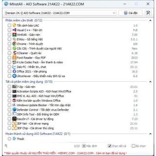 Bộ Phần Mềm AIO Software Cài Tất Cả Phần Mềm Chỉ Với 1 Click