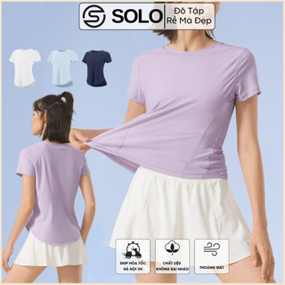 Áo Thun Tay NgắnTập Gym Yoga Thể Thao Nữ Thun  Mềm Mại Thoáng Mát Cực Tôn Dáng 265 585 Solo Sportswear