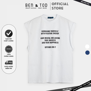 Áo ba lỗ Form REGULAR R1510BD455 BEN & TOD  cotton họa tiết in chữ trẻ trung thoáng mát năng động đứng form