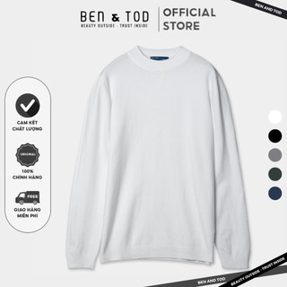Áo Nỉ cổ tròn áo Sweater cotton họa tiết BEN & TOD 20006 cao cấp Unisex OUTLET 159