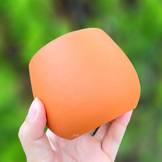 Chậu đất nung hạt dẻ 8.5x8.5cm - Chậu đỏ trơn