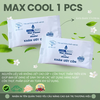 100 cái khăn ướt Cồn Max Cool kháng khuẩn ( Kích thước 16x19cm )