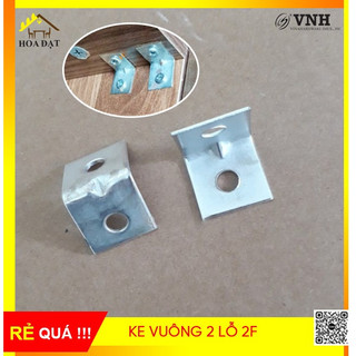 100 cái ke góc vuông 2f hai lỗ - pat ke vuông bắt góc bàn, giá, kệ màu trắng - bv2019z