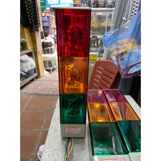 Đèn tháp 3 tầng ,đèn quay 3 màu vuông 24v