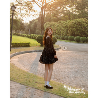 Váy hoa nhí dài tay phối ren cổ naked by v - callie dress