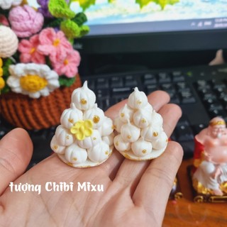 Mô hình tháp tỏi bàn thờ Thần Tài Thổ Địa, tháp tỏi mini bằng đất sét Nhật