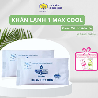 100 cái khăn ướt Cồn Max Cool kháng khuẩn ( Kích thước 16x19cm )