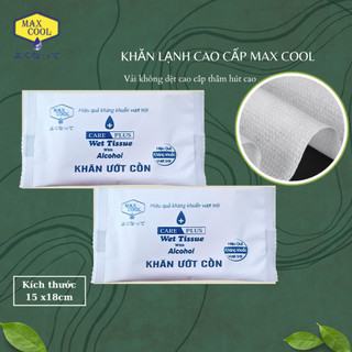 100 cái khăn ướt Cồn Max Cool kháng khuẩn ( Kích thước 16x19cm )