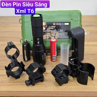 Đèn pin siêu sáng XML T6 cao cấp kèm chân kẹp loại tốt