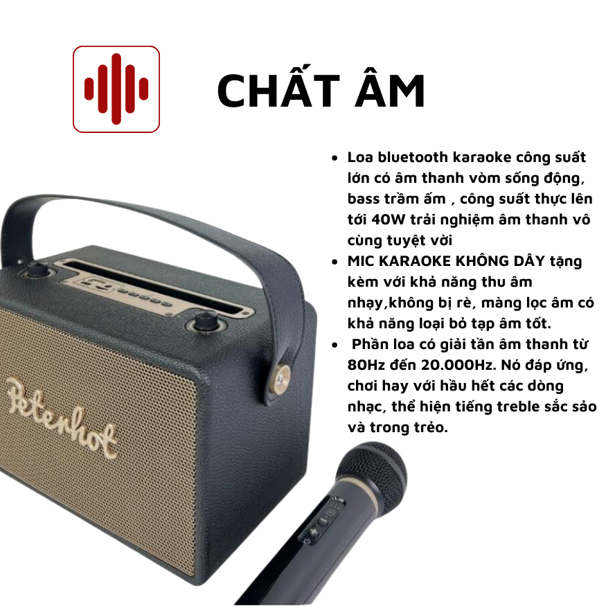 Loa Karaoke Bluetooth Peterhot A107W Phiên Bản Mới Độc Đáo 2024 Không Dây Âm Thanh Đỉnh Tặng Kèm 2 Mic TB12 EKADO | BigBuy360 - bigbuy360.vn