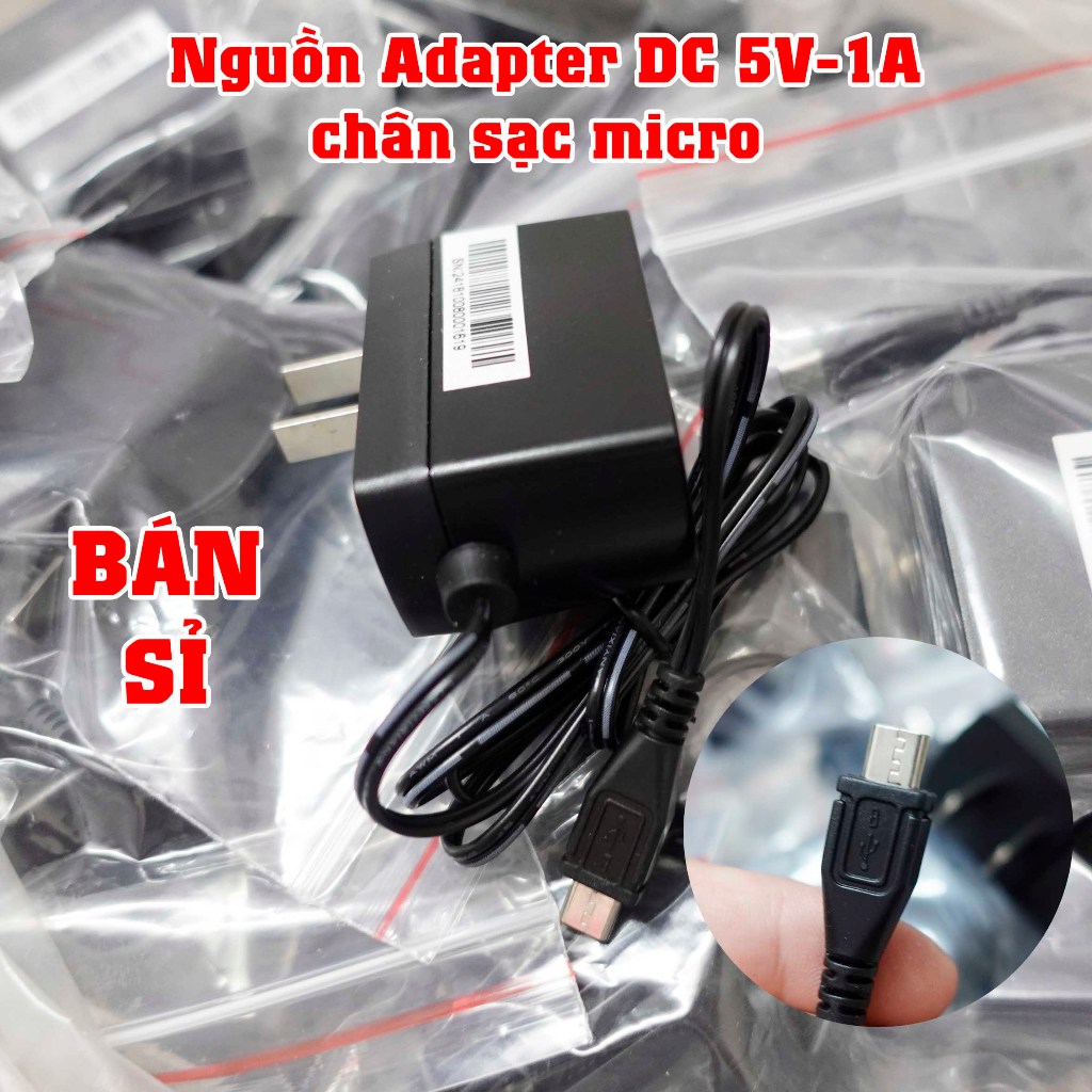 (Bán sỉ) Nguồn adapter DC 5V 1A chân micro dùng cho camera wifi, sạc điện thoại, sạc đèn pin