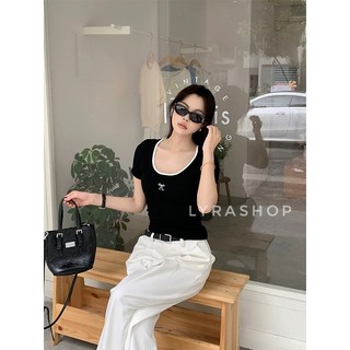 LYRA  Áo phông áo thun nữ croptop baby tee thêu nơ phong cách hàn quốc - CSYAP0266