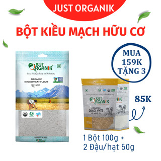 Bột Kiều Mạch Buckwheat Flour Hữu Cơ Just Organik Nhập Khẩu Ấn Độ ăn Dặm Cho Bé Tốt Cho Mẹ Bầu 500g