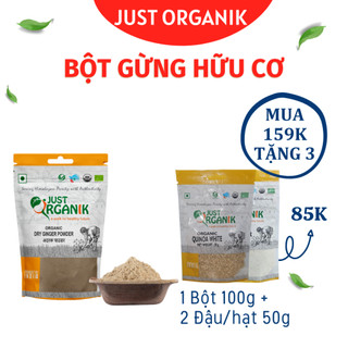 Bột Gừng Hữu Cơ Nguyên Chất Gia Vị Uớp, Nêm Mếm,Làm Trà Gừng Hỗ Trợ Tiêu Hóa Just Organik Ginger 50g