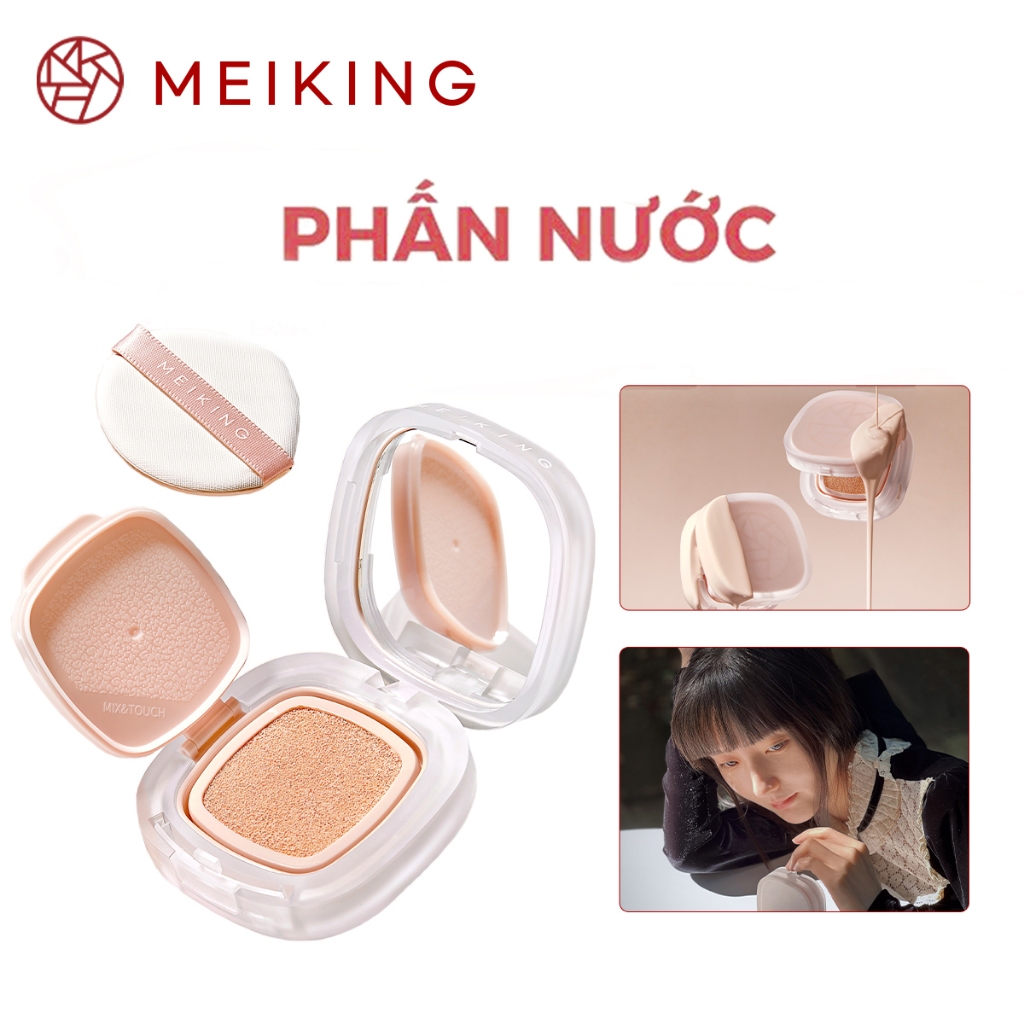 Phấn Nước Cushion Meiking Kiềm Dầu Chống Nước Che Khuyết Điểm Vượt Trội 10g (Tặng 1 Lõi Refill)