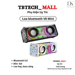 Loa bluetooth không dây V8 mini cầm tay công suất lớn âm thanh hay led nháy theo nhạc thế hệ 2023 TB09 EKADO