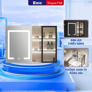 Tủ gương phòng tắm thông minh Enic, chất liệu gỗ chống thấm, chống ẩm.