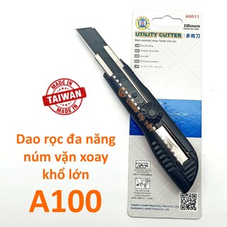 Dao rọc giấy nhỏ cao cấp núm vặn lưỡi đen A0011 C-Mart