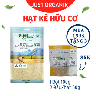 Hạt kê Hữu Cơ Tách Vỏ Barnyard Millet Just Organik Nhập Khẩu Ấn Độ Cho Người Ăn Kiêng 500g