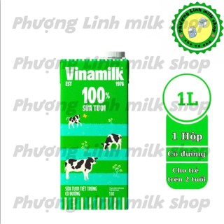 Sữa tươi tiệt trùng Vinamilk 100% Có đường - Hộp giấy 1L