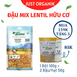 Đậu Mix Hỗn Hợp Hữu Cơ Just Organik Organic Nhập Khẩu Ấn Độ Ăn Dặm Cho Bé Người Ăn Kiêng 500g