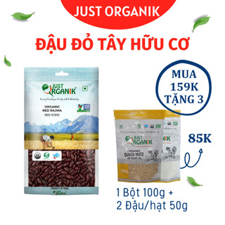 Đậu Đỏ Tây Hữu Cơ Just Organik Nhập Khẩu Ấn Độ Nấu Cháo Cho Bé Bổ Sung Dinh Dưỡng Cho Mẹ Bầu - 500g