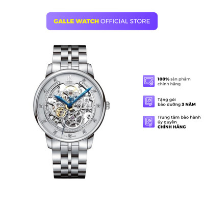 Đồng hồ cơ nam Ernest Borel GS9338-23221 cao cấp, mặt kính Sapphire, chống nước 5 ATM, dây thép đeo tay, chính hãng
