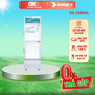 Tủ mát sanaky vh-258w3l 200 lít - bảo hành chính hãng - miễn phí giao hcm