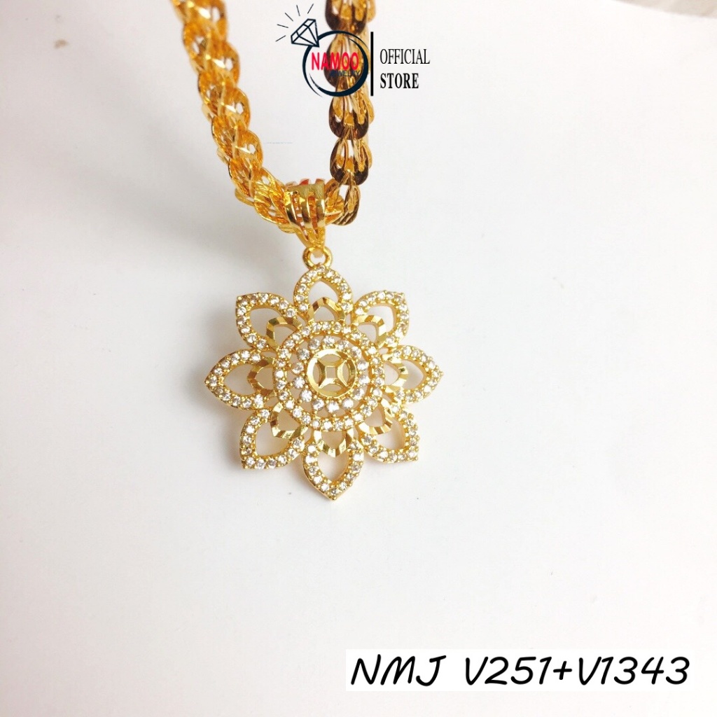 Dây Chuyền Nữ V251 V1343 Thiết Kế Bông Hoa Kim Tiền Đơn Giản Thanh Lịch