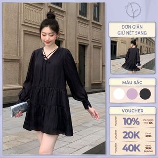 Váy ngắn babydoll xòe ChicLy Design chất liệu tơ mềm cao cấp - VN753