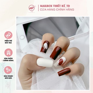 Nailbox thiết kế 10 móng úp mã sơn đỏ nailbox thiết kế_td