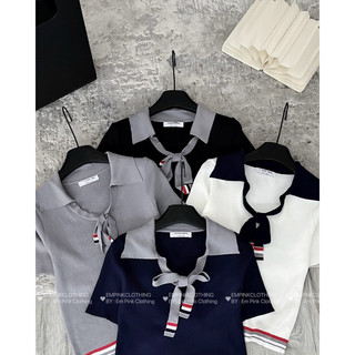 EMPINKCLOTHING - ÁO CỔ V THẮT NƠ