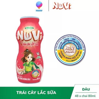 Thùng 48 Chai NuVi NuVi Thức Uống Hương Dâu - Cam Trái Cây Lắc Sữa chai 80ml - YOOSOO