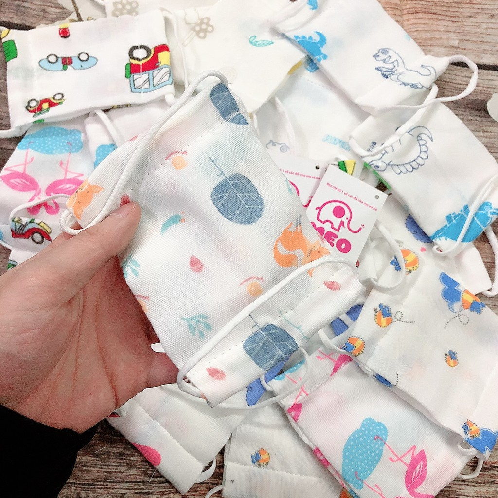 combo 5 Khẩu trang xô nhật 4 lớp cho bé