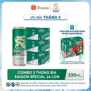 Combo 3 Thùng 24 Bia Saigon Special 330ml