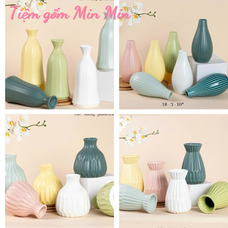 Lọ Cắm Hoa Màu PASTEL - Trắng Vàng Xanh Hồng-30 mẫu Bình Hoa Bát Tràng Trang Trí Để Bàn