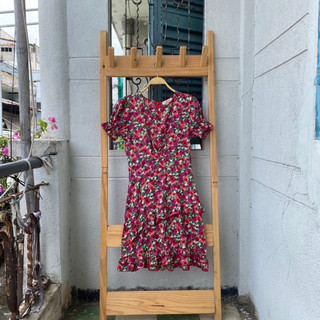 2hand đầm hoa nhí hiệu WLH eo 68cm dài 85cm mã 213