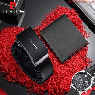 Combo thắt lưng ví Pierre Cardin chính hãng da bò thật khóa tự động SETPC01