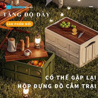 Thùng đựng đồ gấp gọn snackbar thùng đựng đồ du lịch kết hợp bàn làm thớt tiện lợi, thùng đựng sau xe ô tô