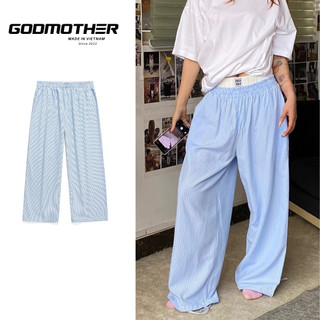Quần Dài Striped Trousers Ống Suông Phối Kẻ Sọc Nam Nữ Unisex Godmother