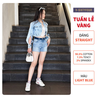 Quần Shorts Jean Nữ Dáng Straight. Women's Straight Jean Shorts  - 124WD1103F1930