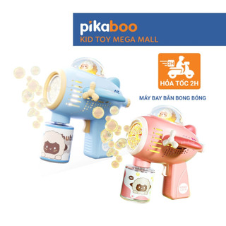 Đồ chơi máy bay bắn bong bóng xà phòng Pikaboo, họa tiết đáng yêu bắt mắt, chất liệu an toàn cho bé