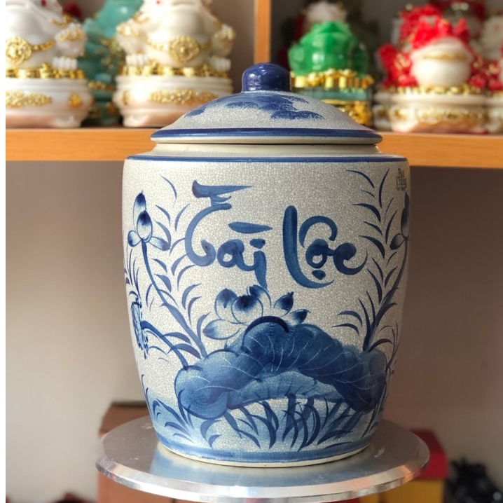 Hũ đựng gạo Phong thuỷ 10kg, 15kg, 20kg hàng men dạn Bát Tràng, tráng men trong bóng mịn, cao cấp, sang trọng!