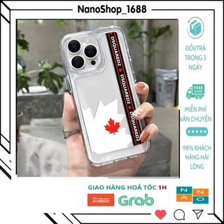Ốp Lưng iPhone Nhựa Silicon Trong Suốt, Viền Vuông, Phím Bạc DSQUARED2 iP 7Plus,8Plus,x,xsmax,11,12,13,14,Pro,PrOmax