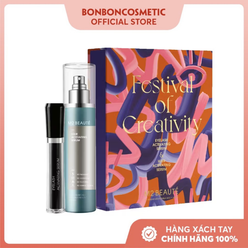 Set serum dưỡng mọc mi và xịt mọc tóc M2 Beaute fullbox và tách set chính hãng
