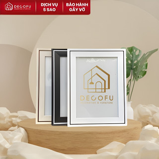Khung ảnh DECOFU hoa văn kẻ dọc vân gỗ để bàn A5 A6 B6, khung hình để bàn các cỡ 10x15 13x18 15x21